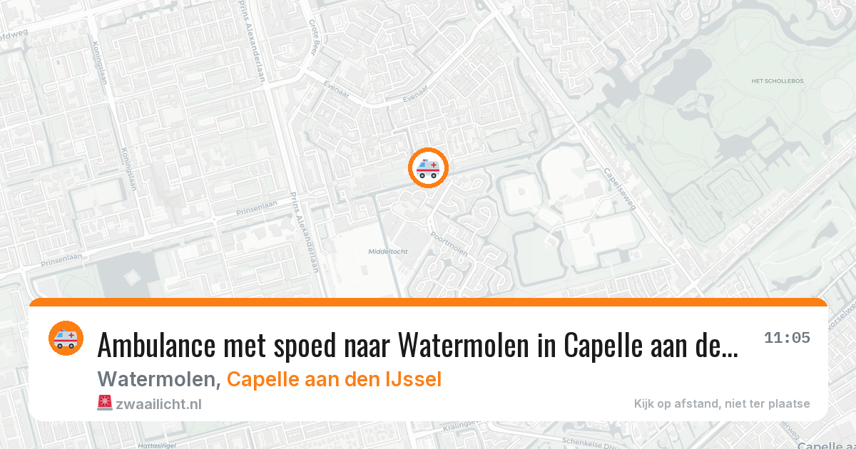 Ambulance met spoed naar Watermolen in Capelle aan den IJssel — 1 aug 2026
