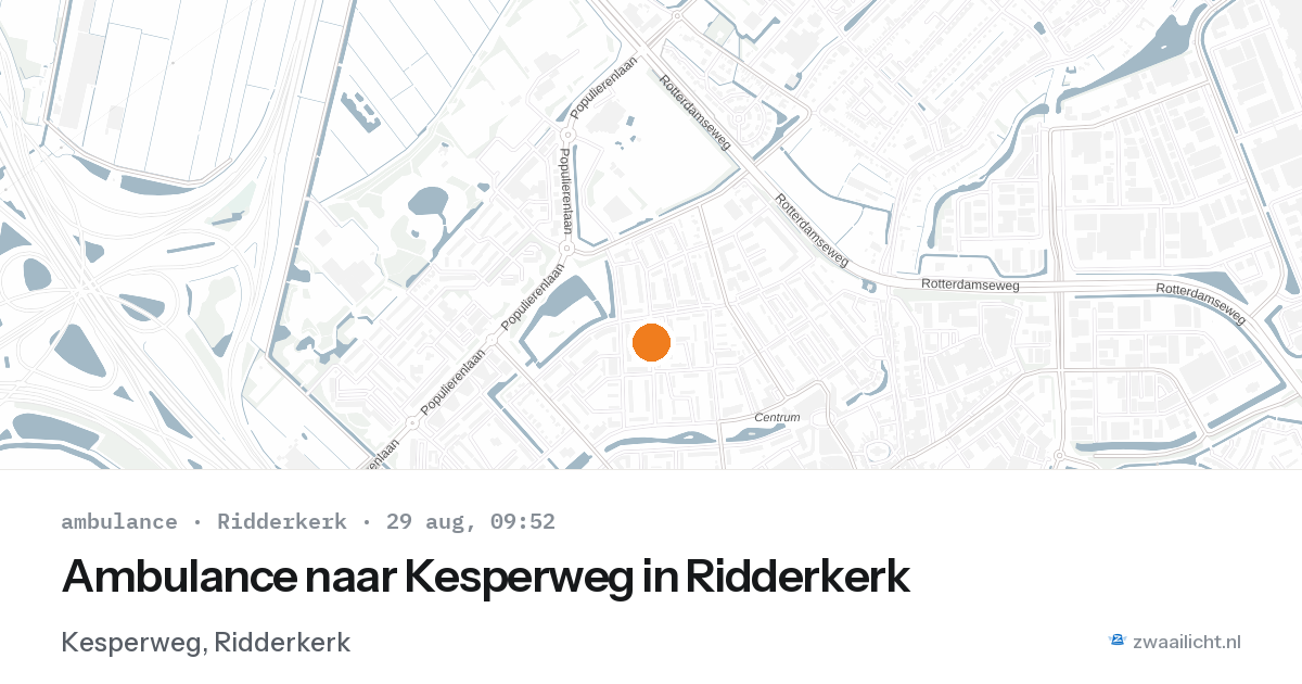 Ambulance naar Kesperweg in Ridderkerk — 29 aug 2026