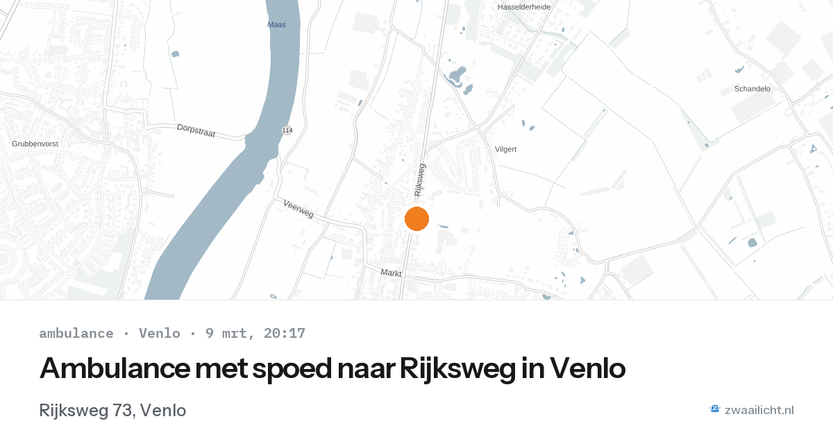 Ambulance met spoed naar Rijksweg in Venlo — 9 mrt 2026
