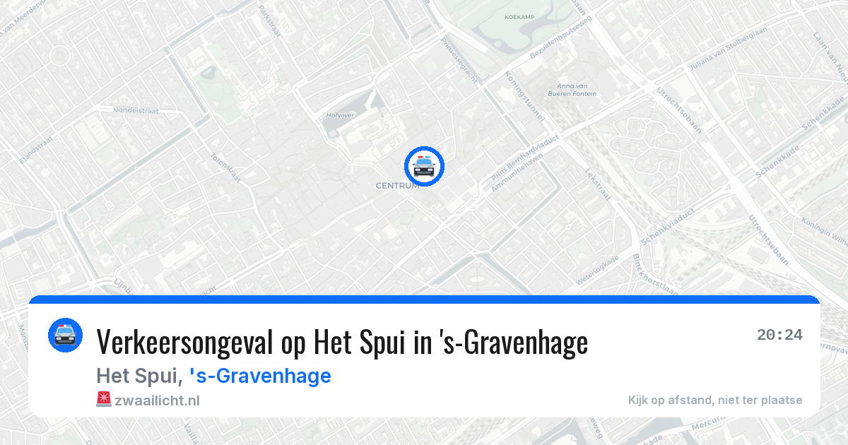 Verkeersongeval op Het Spui in 's-Gravenhage — 21 jun 2026