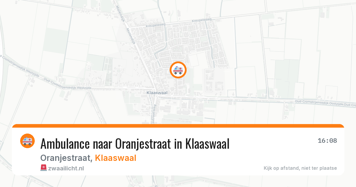 Ambulance naar Oranjestraat in Klaaswaal — 26 mrt 2026
