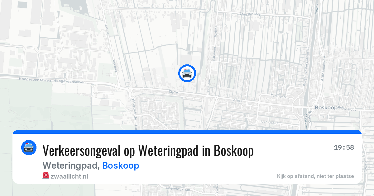 Verkeersongeval op Weteringpad in Boskoop — 11 mei 2026