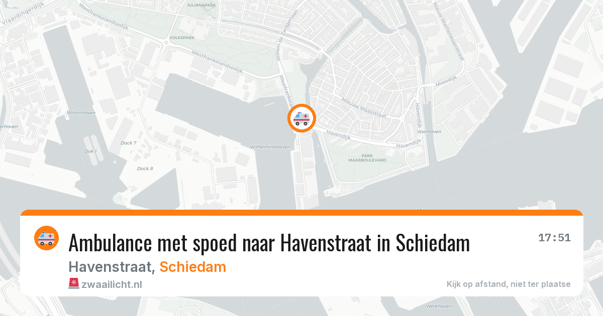 Ambulance met spoed naar Havenstraat in Schiedam — 16 mrt 2026