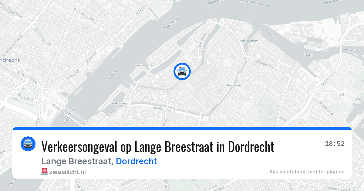 Verkeersongeval op Lange Breestraat in Dordrecht — 3 jun 2026