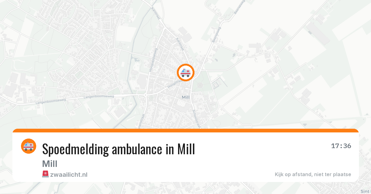 Spoedmelding ambulance in Mill — 21 jun 2026