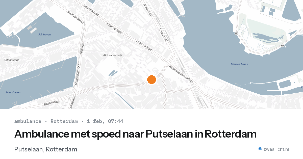 Ambulance met spoed naar Putselaan in Rotterdam — 1 feb 2026