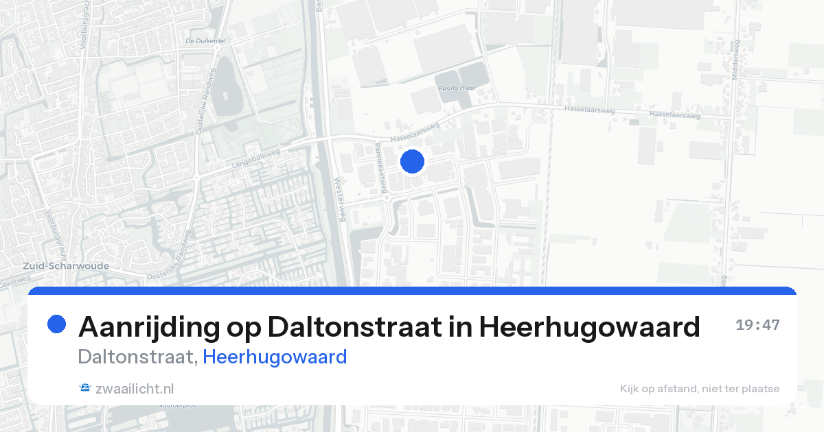 Aanrijding op Daltonstraat in Heerhugowaard — 17 aug 2026
