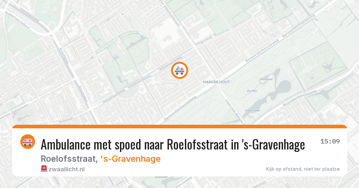 Ambulance met spoed naar Roelofsstraat in 's-Gravenhage — 29 mei 2026