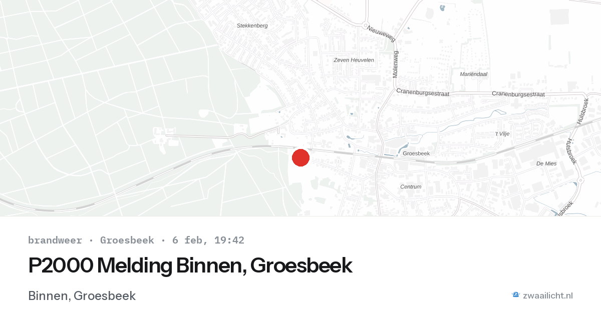 P2000 Melding Binnen, Groesbeek — 6 feb 2026