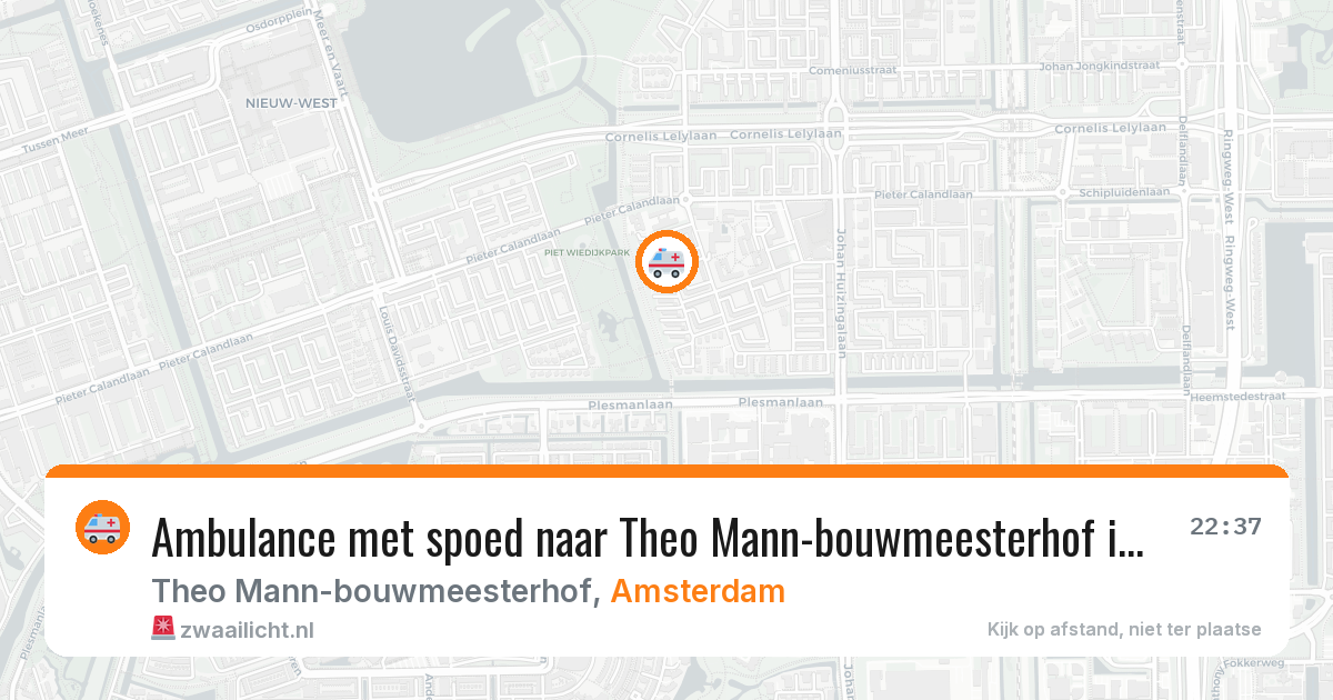 Ambulance met spoed naar Theo Mann-bouwmeesterhof in Amsterdam — 24 jul 2026