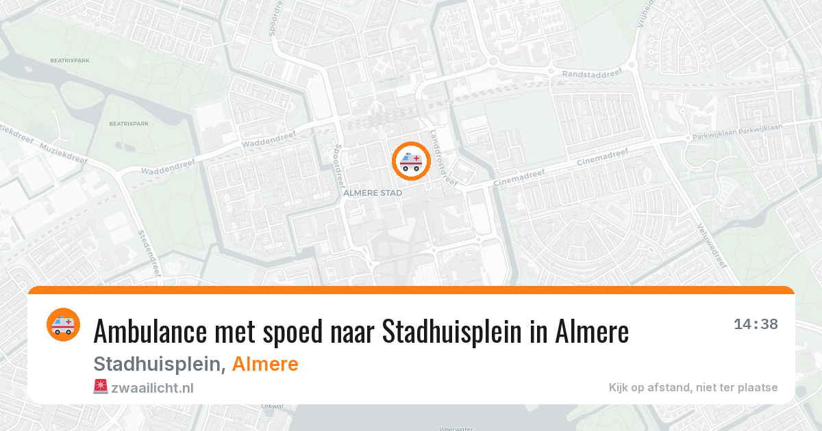 Ambulance met spoed naar Stadhuisplein in Almere — 23 jul 2026