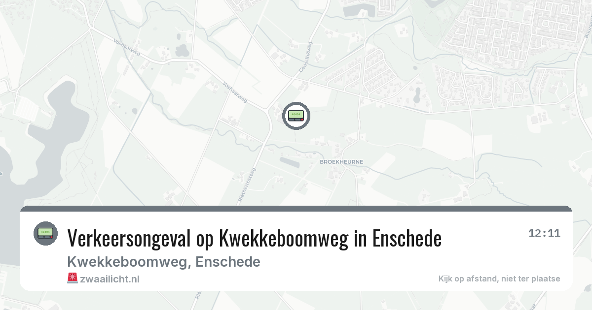 Verkeersongeval op Kwekkeboomweg in Enschede — 20 jun 2026