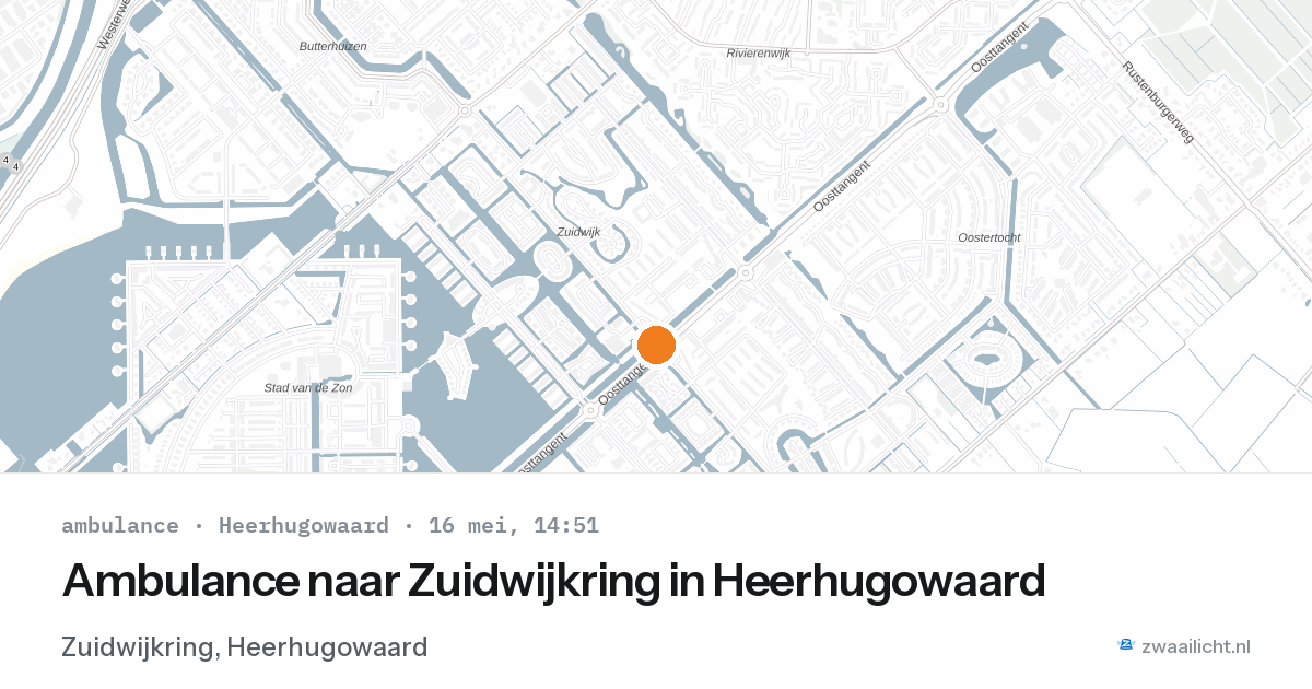 Ambulance naar Zuidwijkring in Heerhugowaard — 16 mei 2026