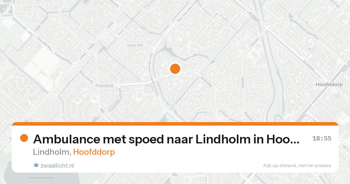 Ambulance met spoed naar Lindholm in Hoofddorp — 18 mei 2026