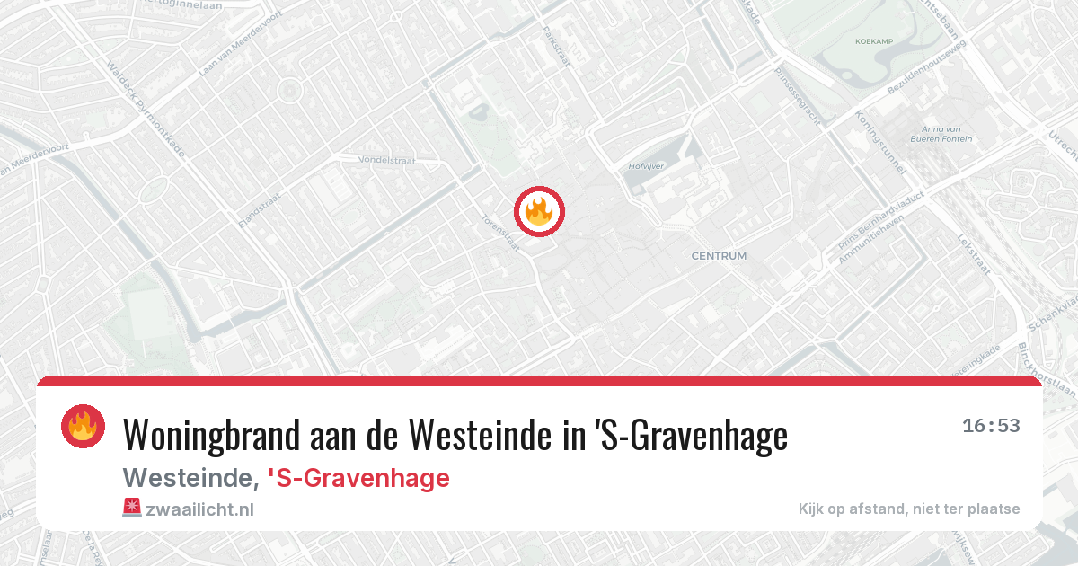 Woningbrand aan de Westeinde in 'S-Gravenhage — 29 jun 2026
