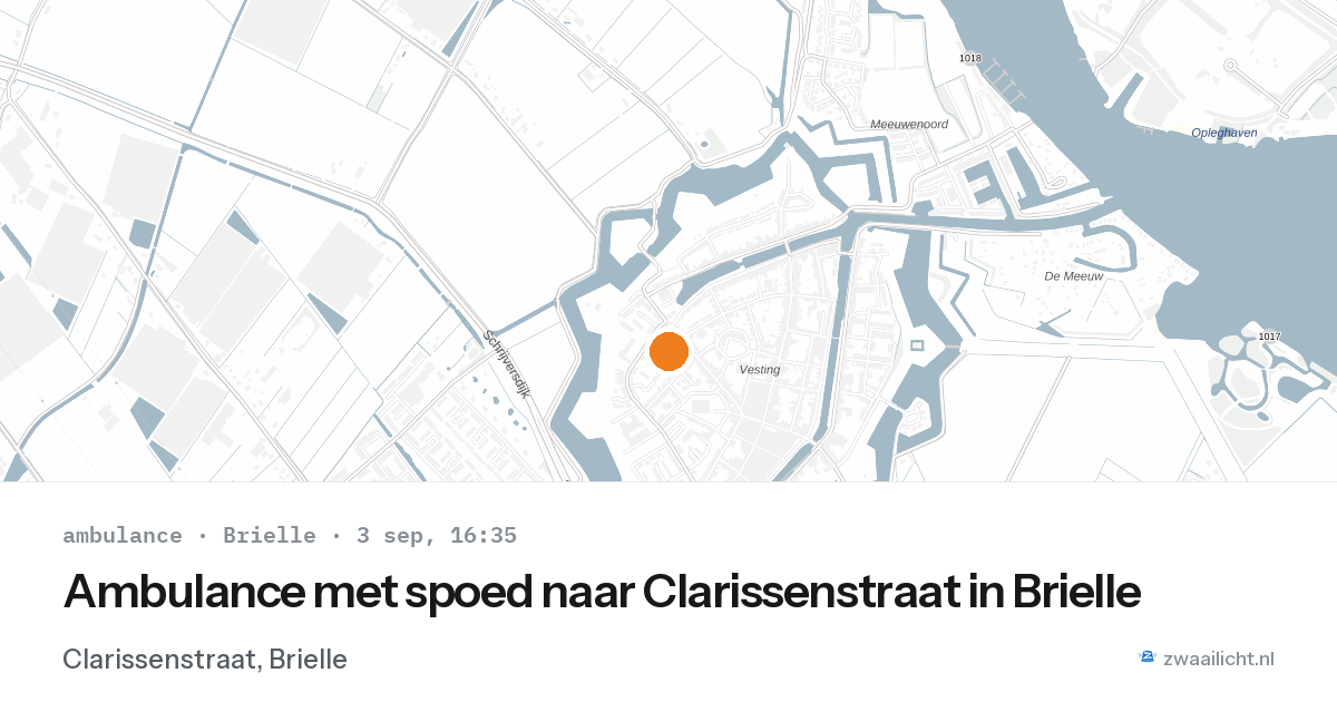 Ambulance met spoed naar Clarissenstraat in Brielle — 3 sep 2026