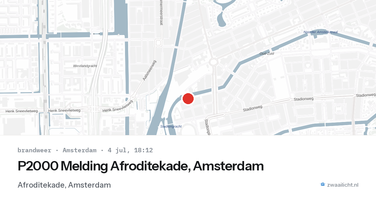 P2000 Melding Afroditekade, Amsterdam — 4 jul 2026