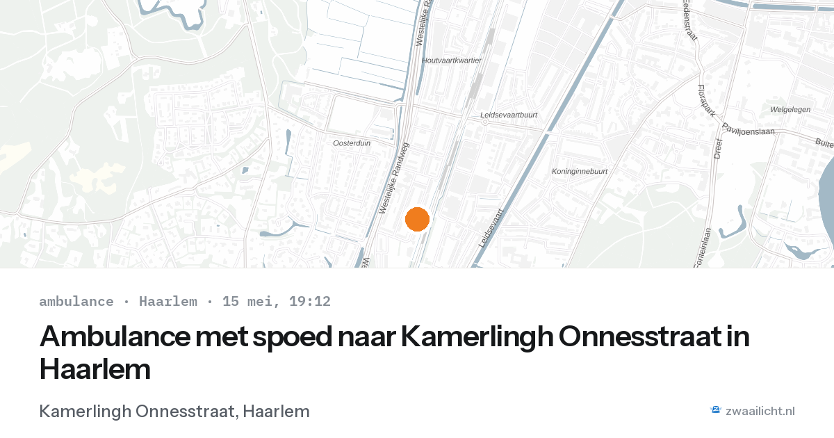 Ambulance met spoed naar Kamerlingh Onnesstraat in Haarlem — 15 mei 2026