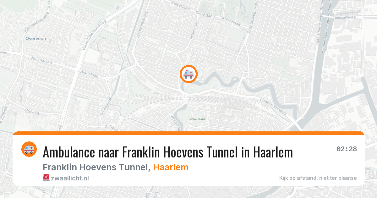 Ambulance naar Franklin Hoevens Tunnel in Haarlem — 19 jul 2026