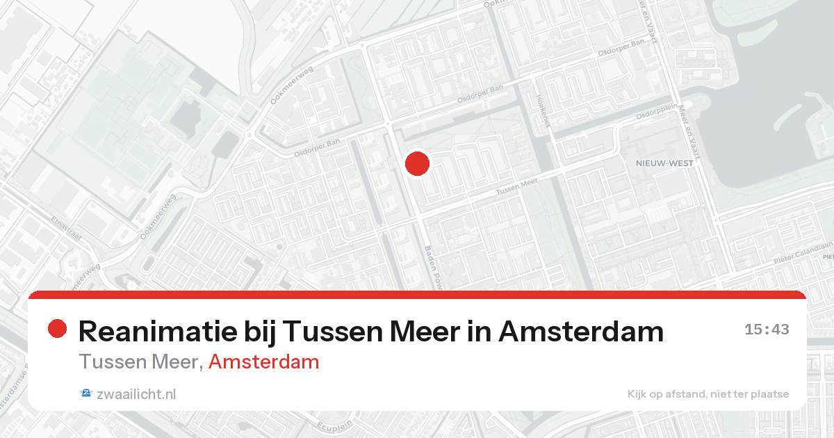 Reanimatie bij Tussen Meer in Amsterdam — 7 feb 2026