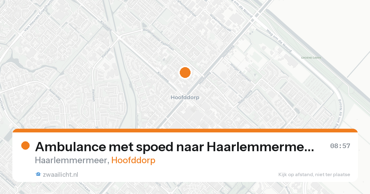 Ambulance met spoed naar Haarlemmermeer in Hoofddorp — 6 jun 2026