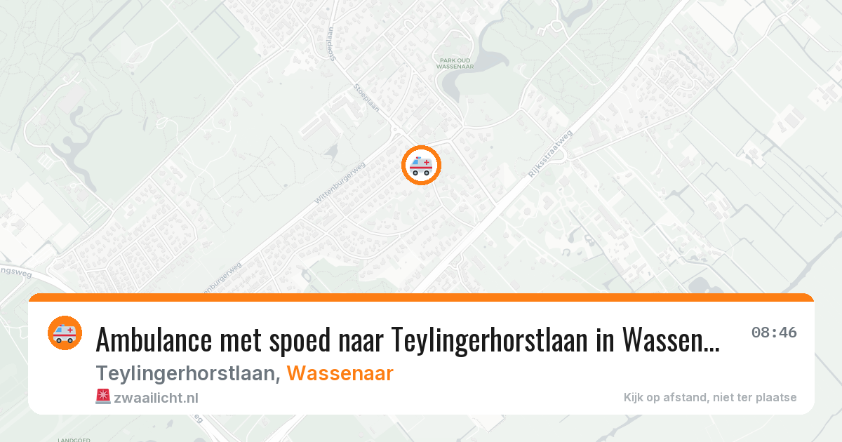 Ambulance met spoed naar Teylingerhorstlaan in Wassenaar — 4 aug 2026