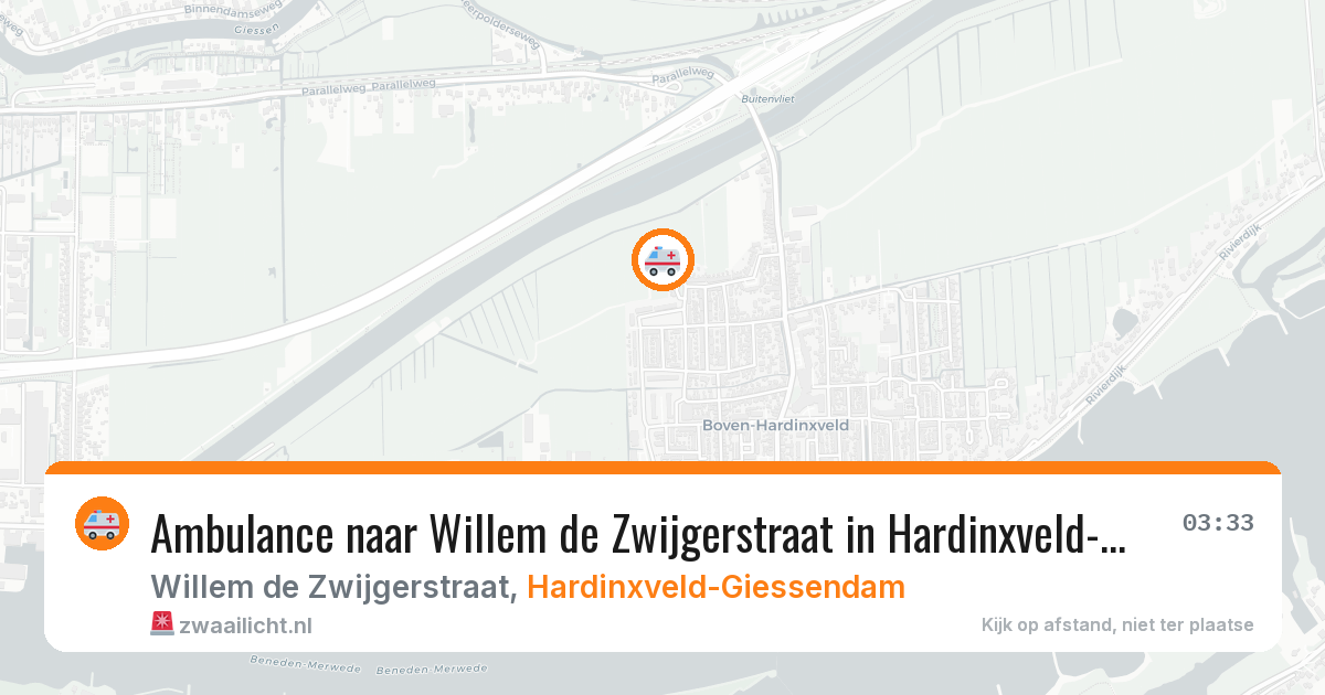 Ambulance naar Willem de Zwijgerstraat in Hardinxveld-Giessendam — 19 mrt 2026