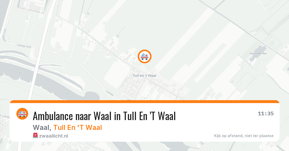 Ambulance naar Waal in Tull En 'T Waal — 1 aug 2026