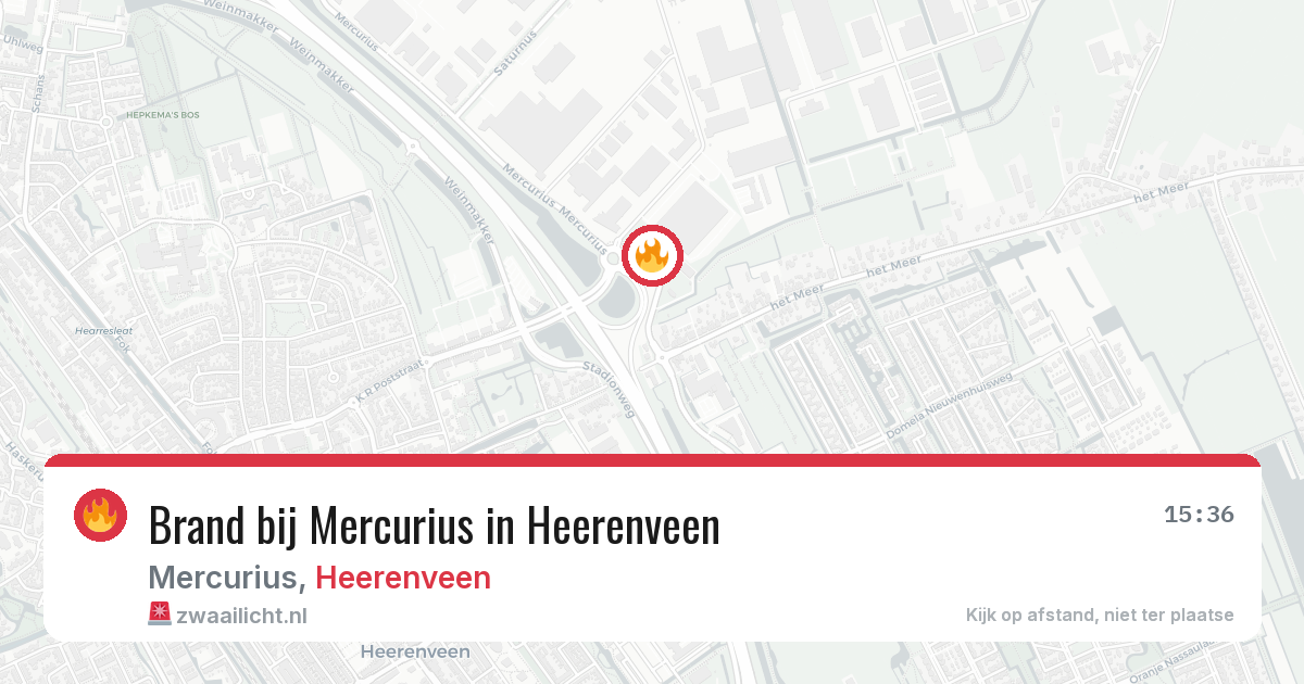 Brand bij Mercurius in Heerenveen — 3 jun 2026