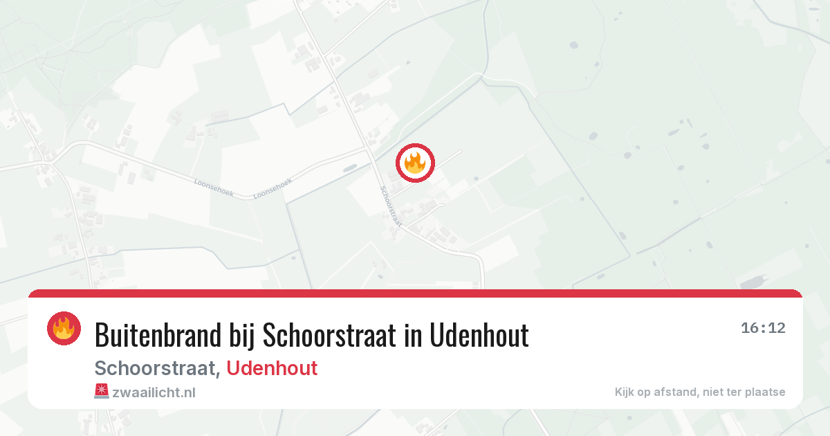 Buitenbrand bij Schoorstraat in Udenhout — 5 aug 2026