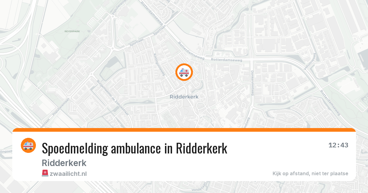 Spoedmelding ambulance in Ridderkerk — 9 jun 2026