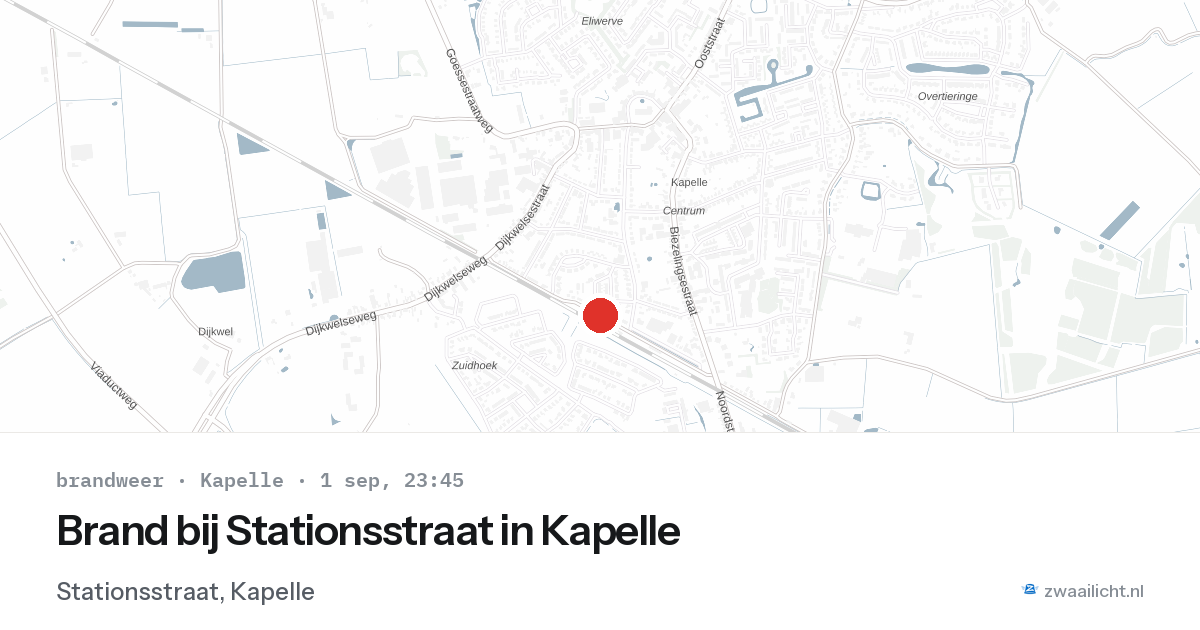 Brand bij Stationsstraat in Kapelle — 1 sep 2026