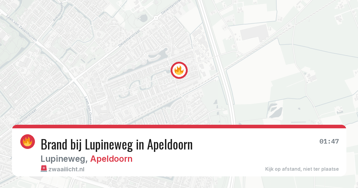 Brand bij Lupineweg in Apeldoorn — 6 aug 2026