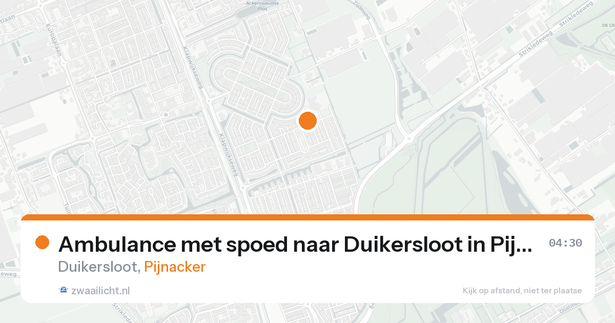 Ambulance met spoed naar Duikersloot in Pijnacker — 17 aug 2026