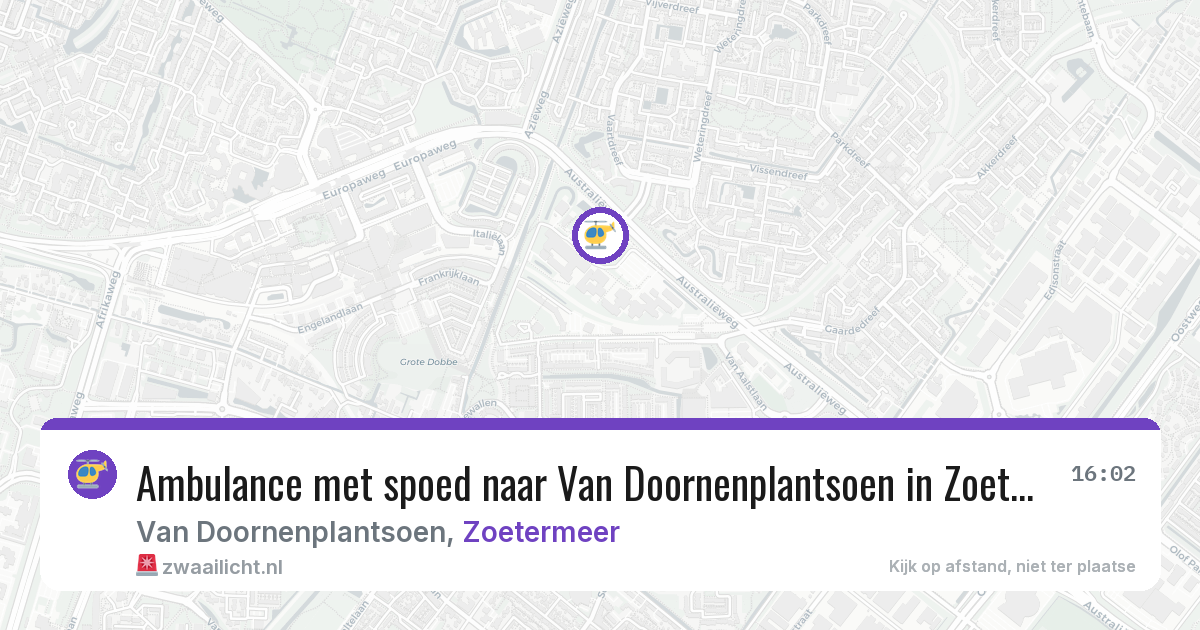 Ambulance met spoed naar Van Doornenplantsoen in Zoetermeer — 22 mrt 2026
