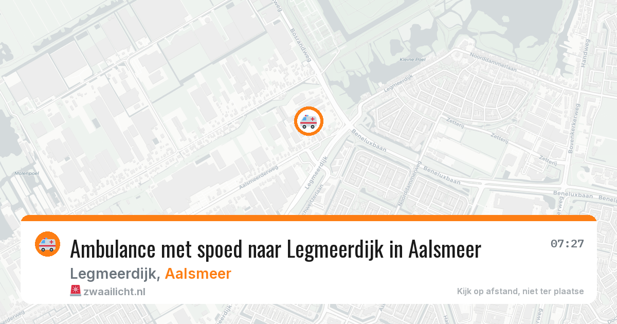 Ambulance met spoed naar Legmeerdijk in Aalsmeer — 9 apr 2026