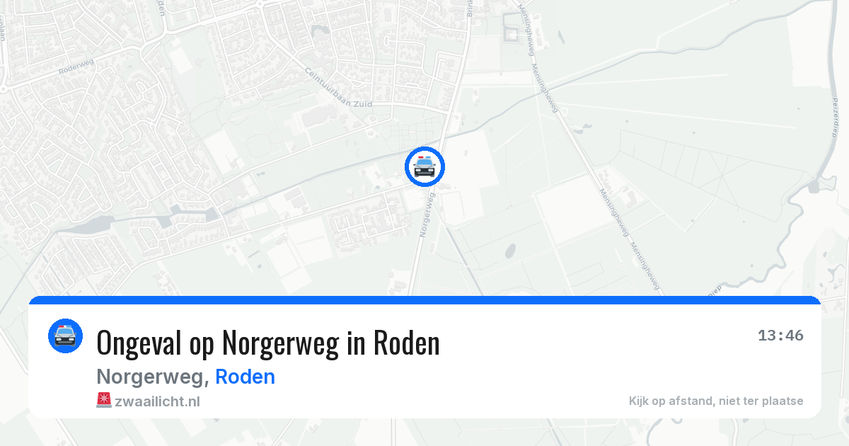 Ongeval op Norgerweg in Roden — 11 jun 2026