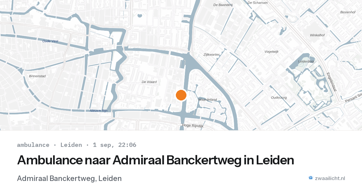 Ambulance naar Admiraal Banckertweg in Leiden — 1 sep 2026