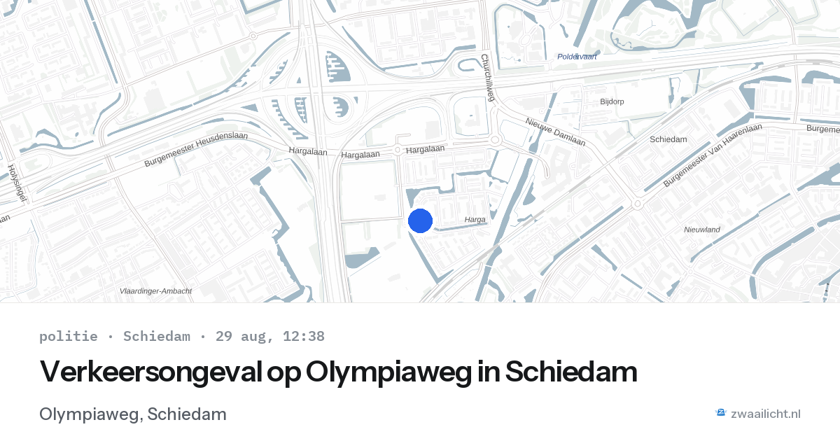 Verkeersongeval op Olympiaweg in Schiedam — 29 aug 2026