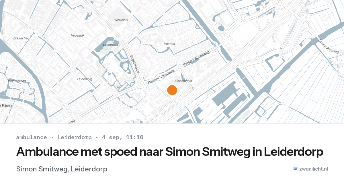 Ambulance met spoed naar Simon Smitweg in Leiderdorp — 4 sep 2026