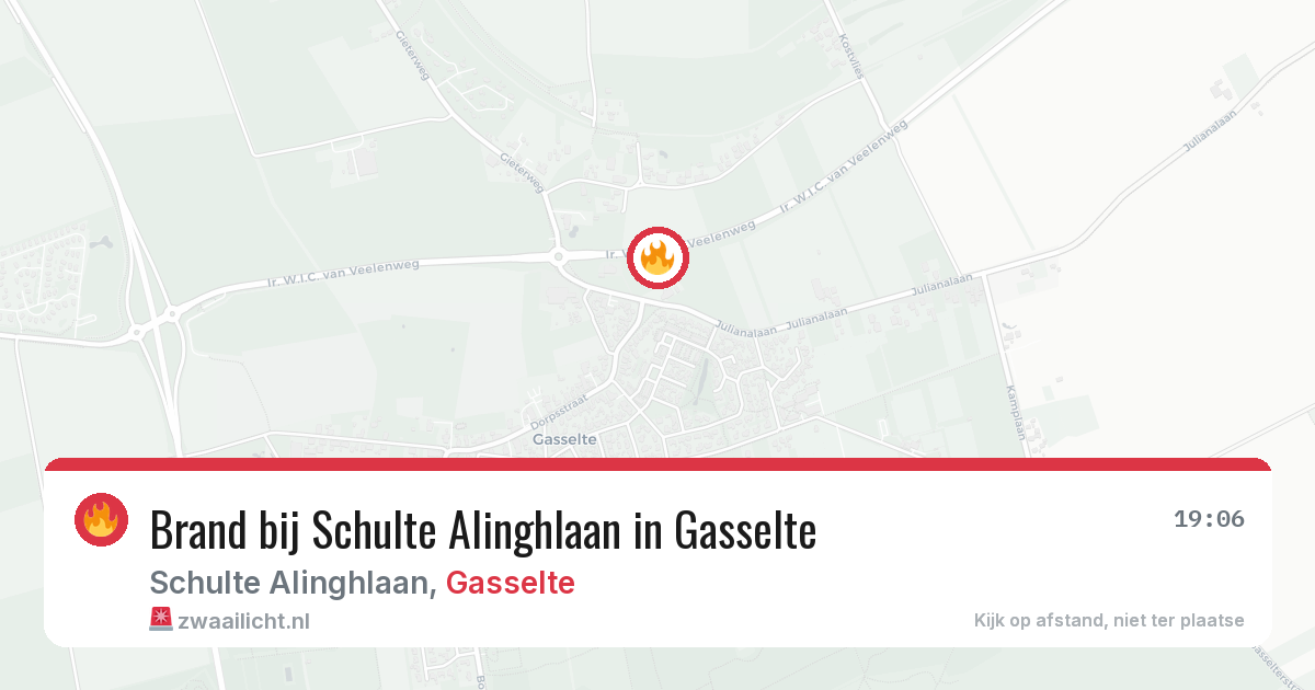 Brand bij Schulte Alinghlaan in Gasselte — 25 jul 2026