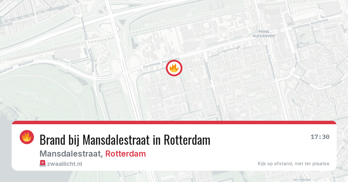 Brand bij Mansdalestraat in Rotterdam — 14 aug 2026
