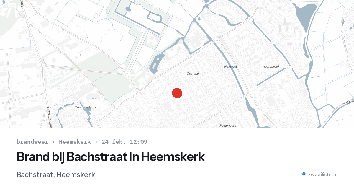 Brand bij Bachstraat in Heemskerk — 24 feb 2026
