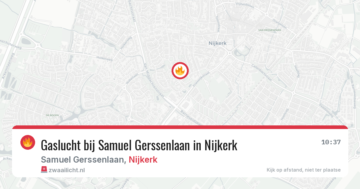 Gaslucht bij Samuel Gerssenlaan in Nijkerk — 25 jun 2026