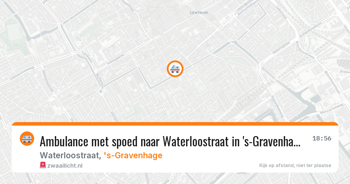 Ambulance met spoed naar Waterloostraat in 's-Gravenhage — 6 jun 2026