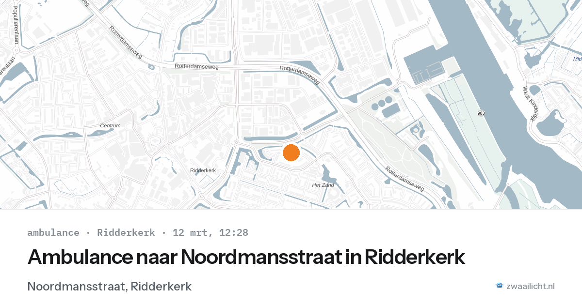 Ambulance naar Noordmansstraat in Ridderkerk — 12 mrt 2026