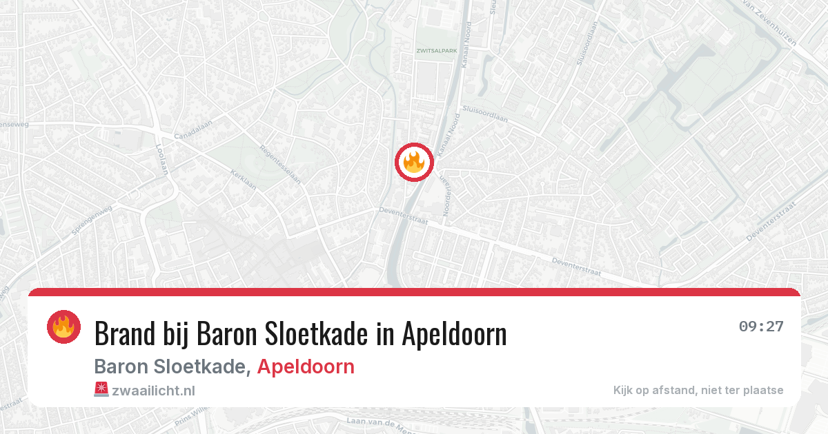Brand bij Baron Sloetkade in Apeldoorn — 2 jul 2026