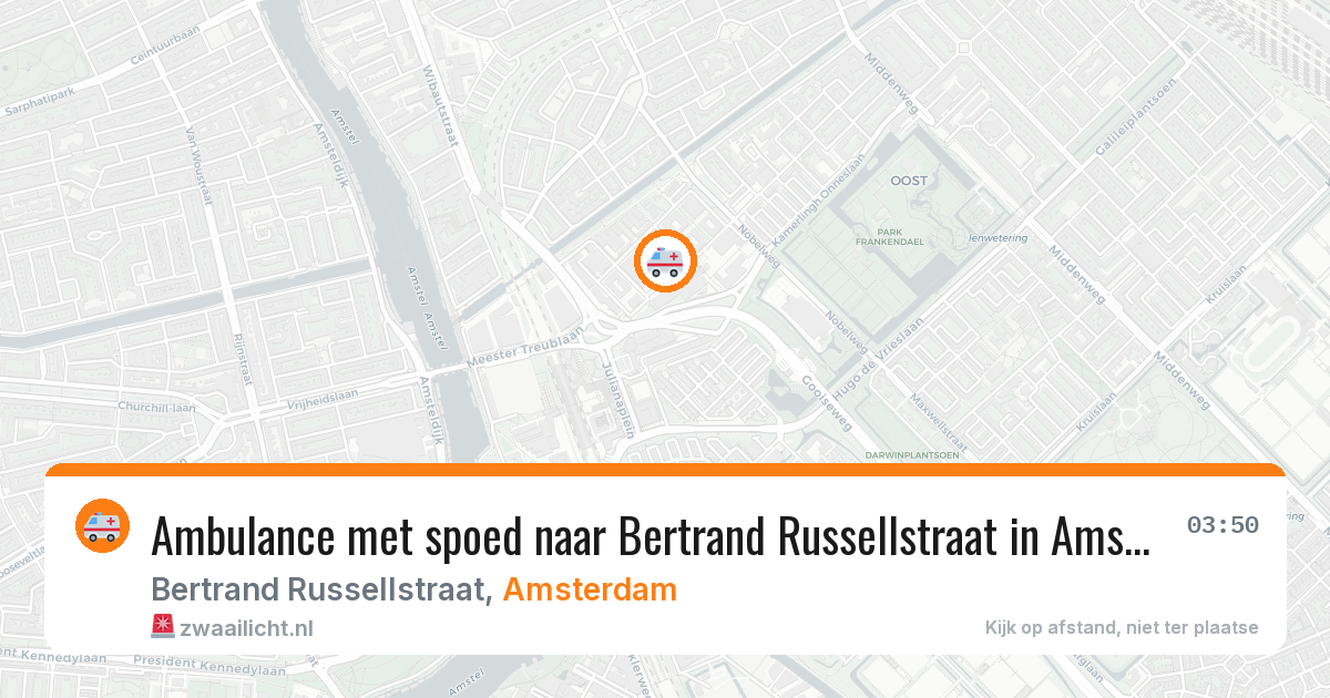 Ambulance met spoed naar Bertrand Russellstraat in Amsterdam — 7 mrt 2026