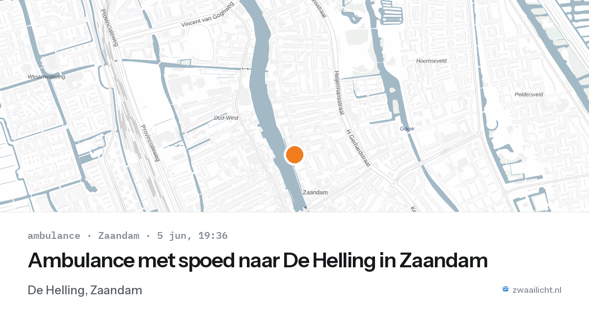 Ambulance met spoed naar De Helling in Zaandam — 5 jun 2026