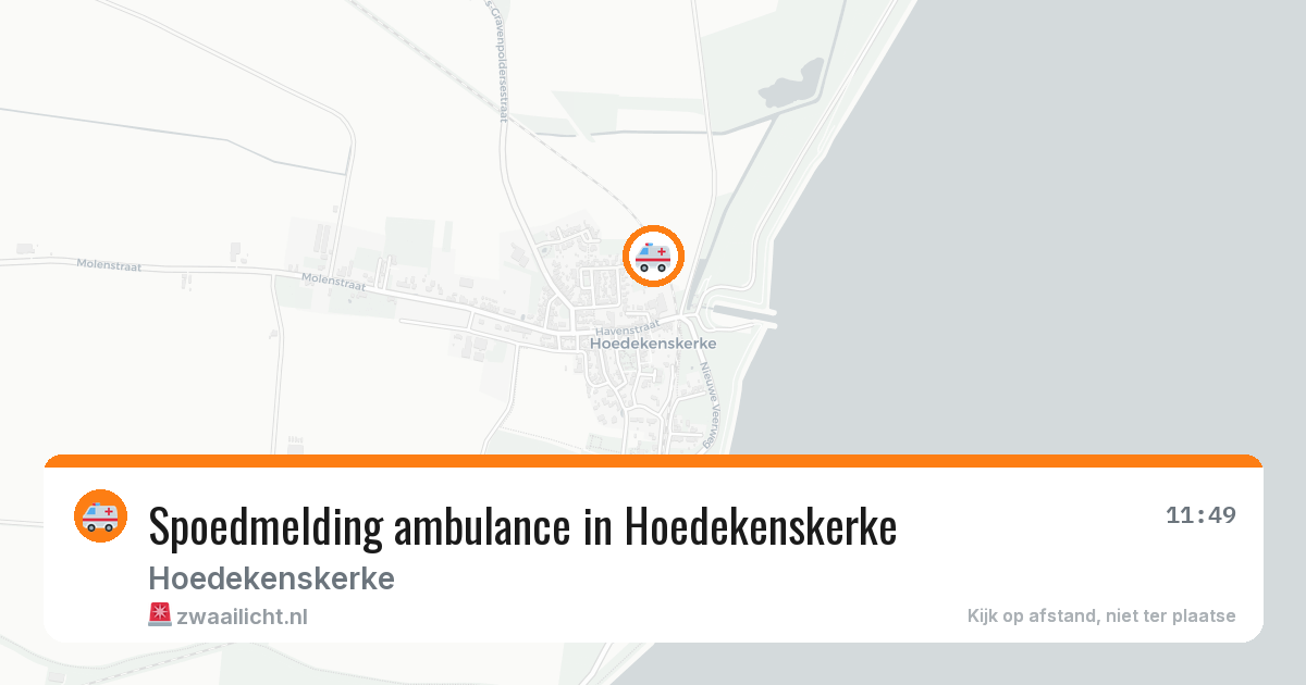 Spoedmelding ambulance in Hoedekenskerke — 24 mei 2026